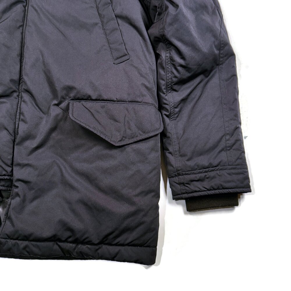 Uniqlo Down Jacket Black Womens Sz 4 Fleece Lined Hood Winter Coat Parka - Picture 9 of 12